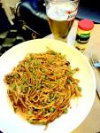 Spaghetti Bolognese with added peas'n'cheese