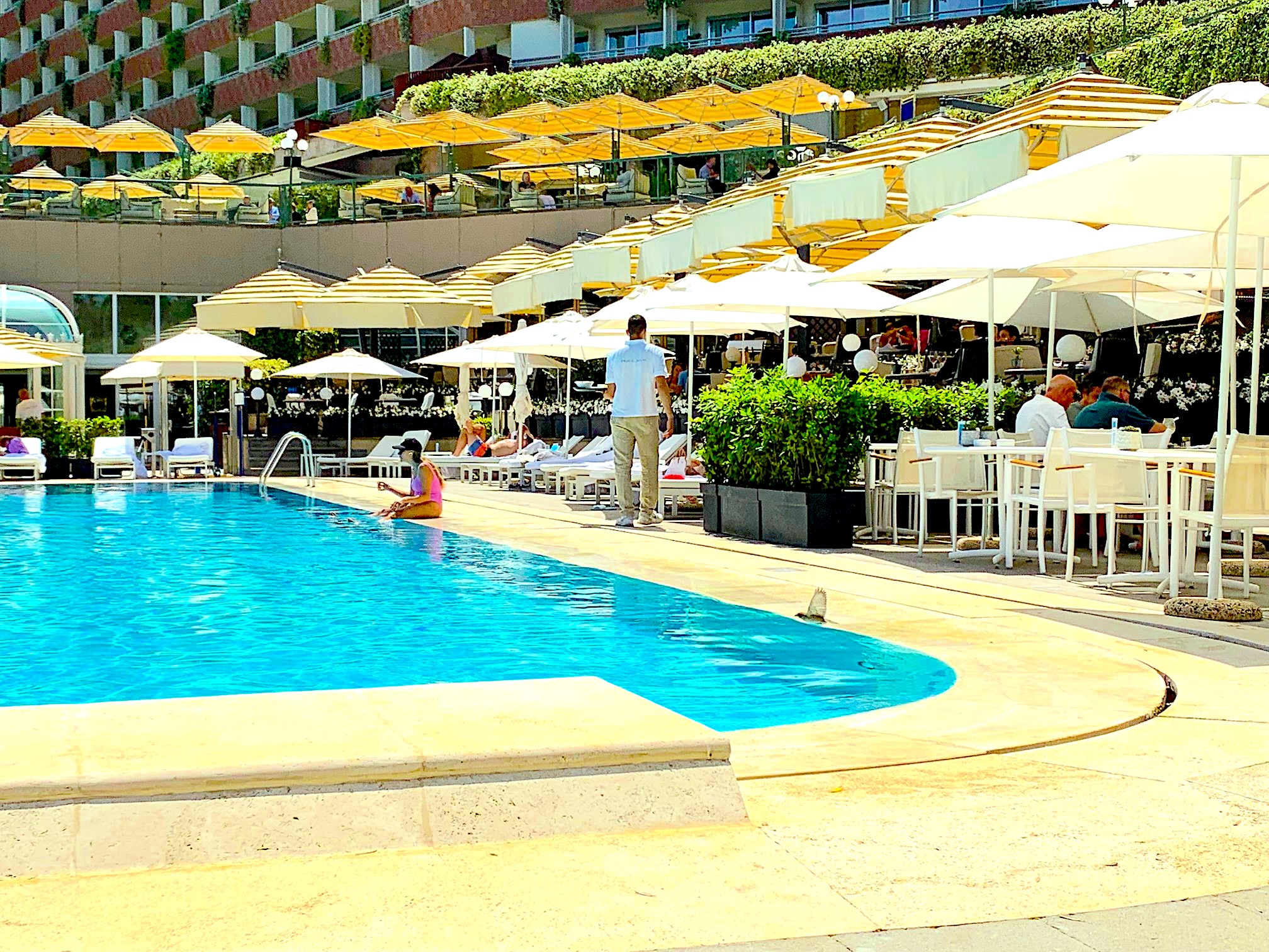 A poolside restaurant