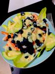 A prawn, blueberry and avocado salad