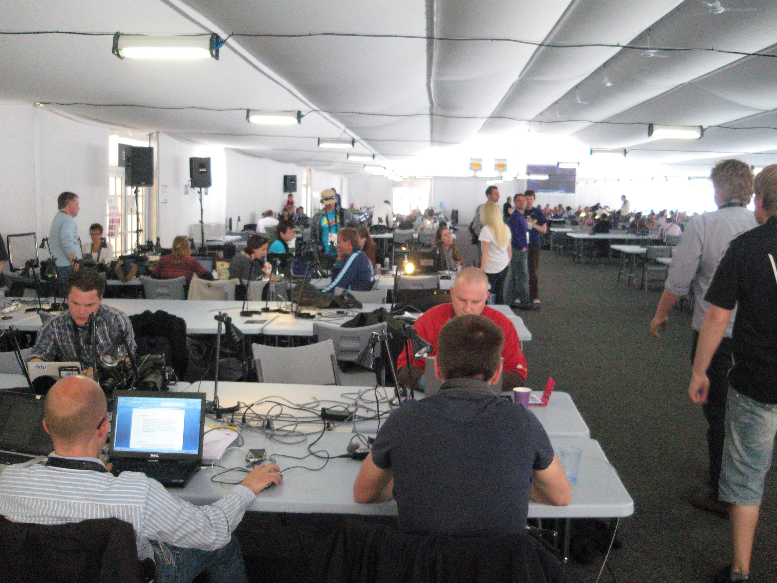 The crammed press area at Eurovision
