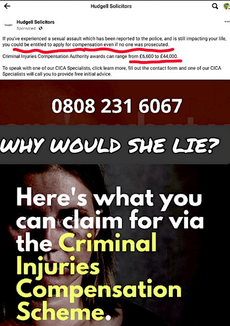 A False Allegations Advert