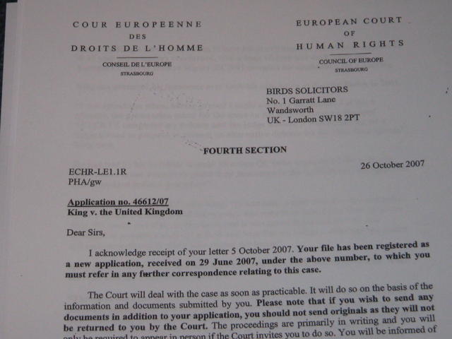 ECHR accepts my application as worthy of determination